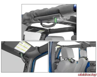 Quadratec "A" Pillar, Sport Bar or Headrest 3-in-one Grab Handles Black Jeep Wrangler 2007-2018 - 14117 0005